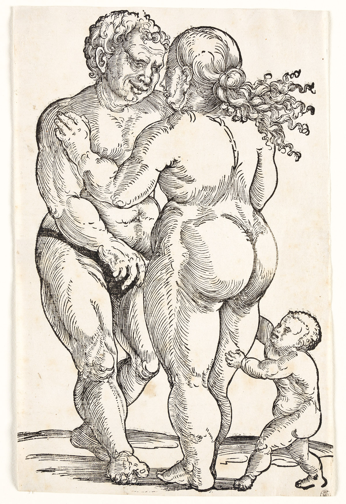 HANS BROSAMER Nude Couple with a Child.